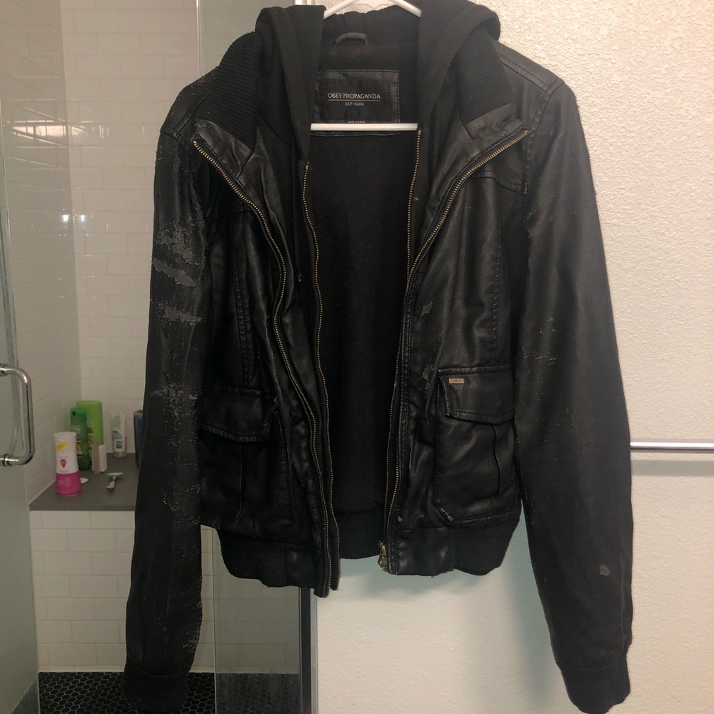 Obey leather jacket